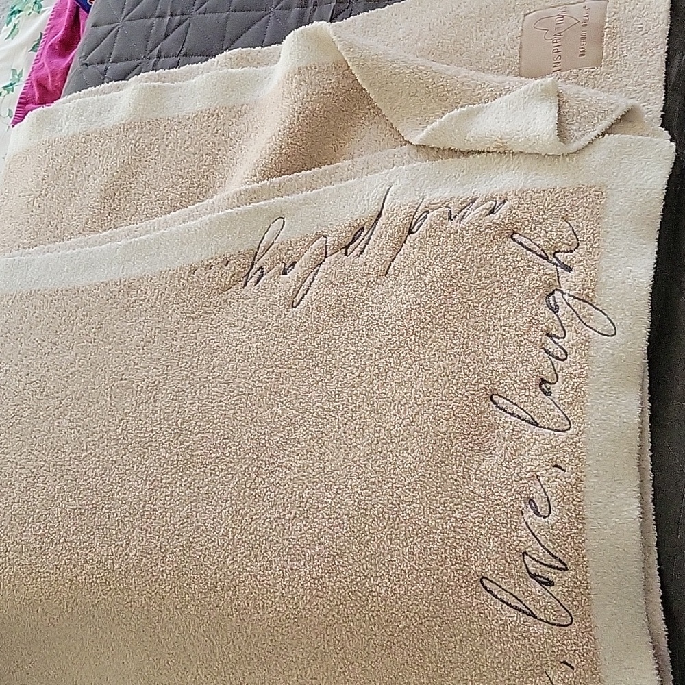Barefoot Dreams beige blanket